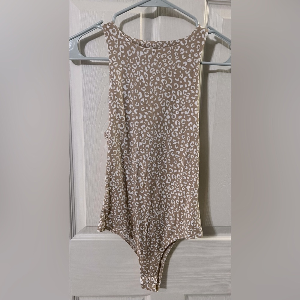 Tan Leopard Print Tank Bodysuit
